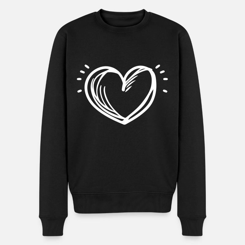 Illustration d’icône de cœur - Pull Premium bio Homme - noir