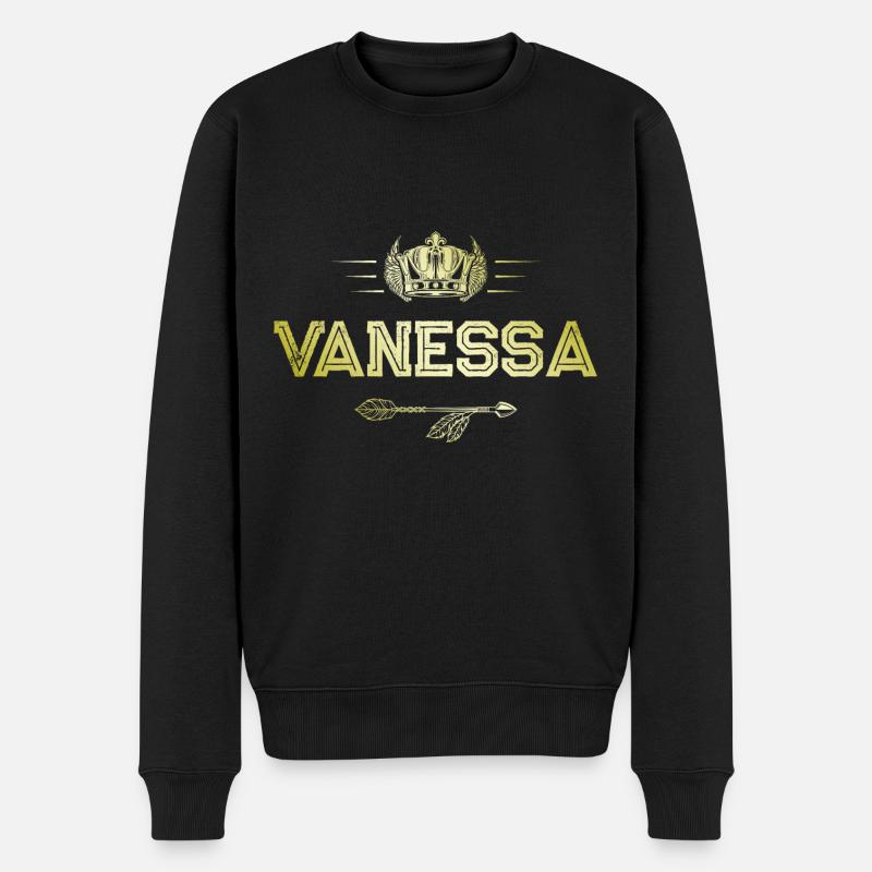 Vanessa - Männer Premium Bio Pullover - Schwarz