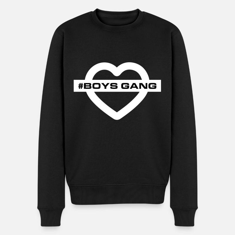 Boys Gang Herz Liebe - Männer Premium Bio Pullover - Schwarz
