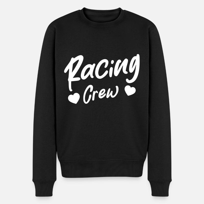 Racing Crew Herz - Männer Premium Bio Pullover - Schwarz