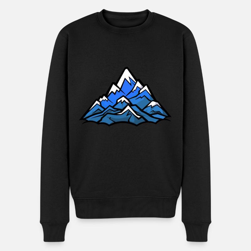 Berge Alpen Silhouette - Männer Premium Bio Pullover - Schwarz