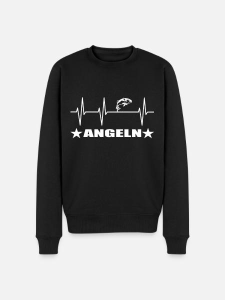 Angeln - Männer Premium Bio Pullover - Schwarz