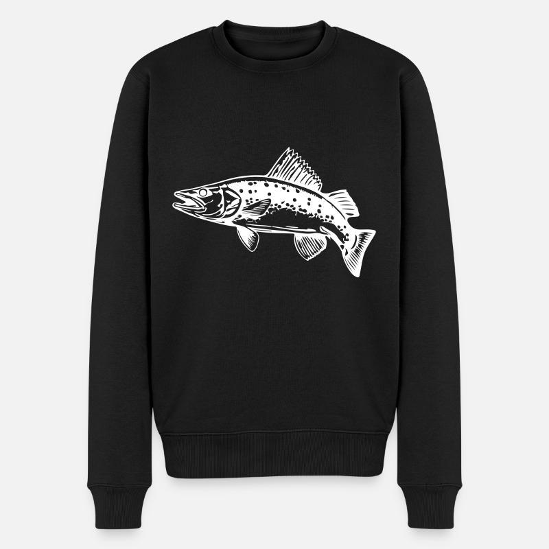 Silhouette de brochet - Pull Premium bio Homme - noir