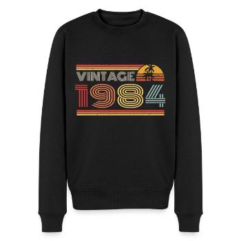 1984 Limited Edition Geburtstag Outfit 1984 vintag - Männer Premium Bio Pullover - Schwarz - Vorne - Nico (187cm)