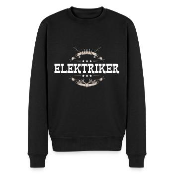 Elektriker Beruf - Männer Premium Bio Pullover - Schwarz - Vorne - Nico (187cm)