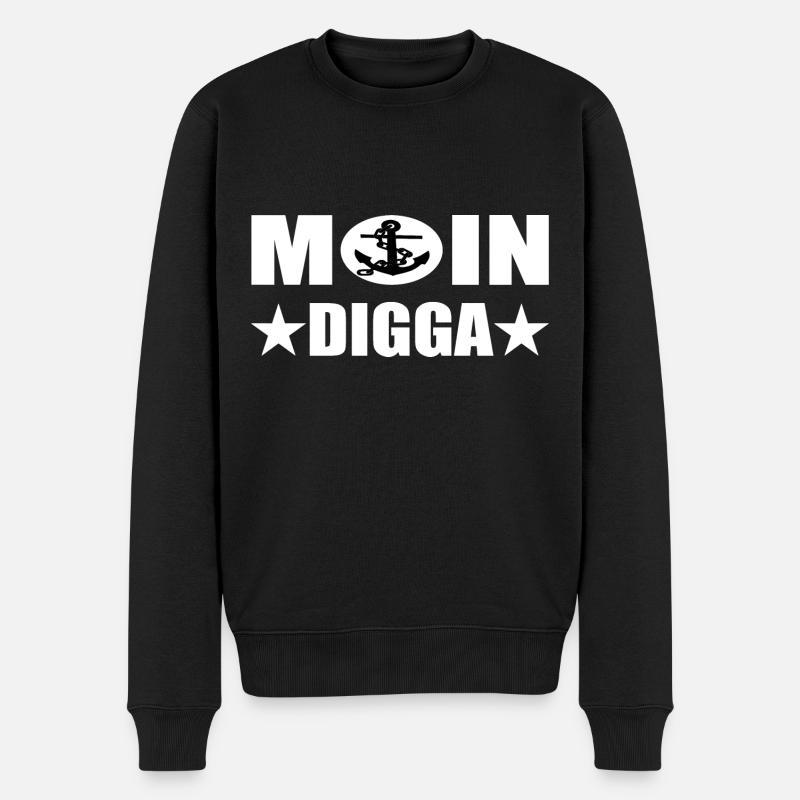 Moin - Männer Premium Bio Pullover - Schwarz