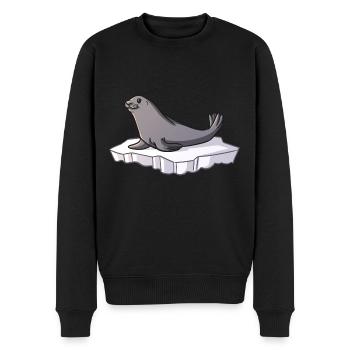 Niedliche Robben Kindergeschenke Arktische Tiere - Männer Premium Bio Pullover - Schwarz - Vorne - Nico (187cm)