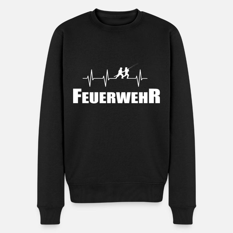 Feuerwehr - Männer Premium Bio Pullover - Schwarz