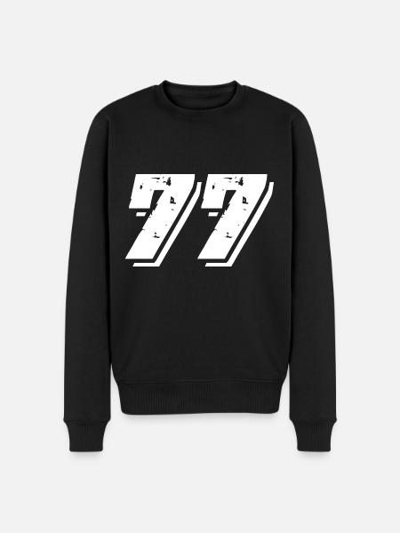 77 Simbolo del numero - Maglione ecologico premium da uomo - nero