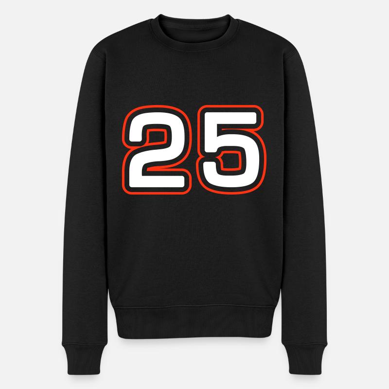 25 Zahl symbol - Männer Premium Bio Pullover - Schwarz