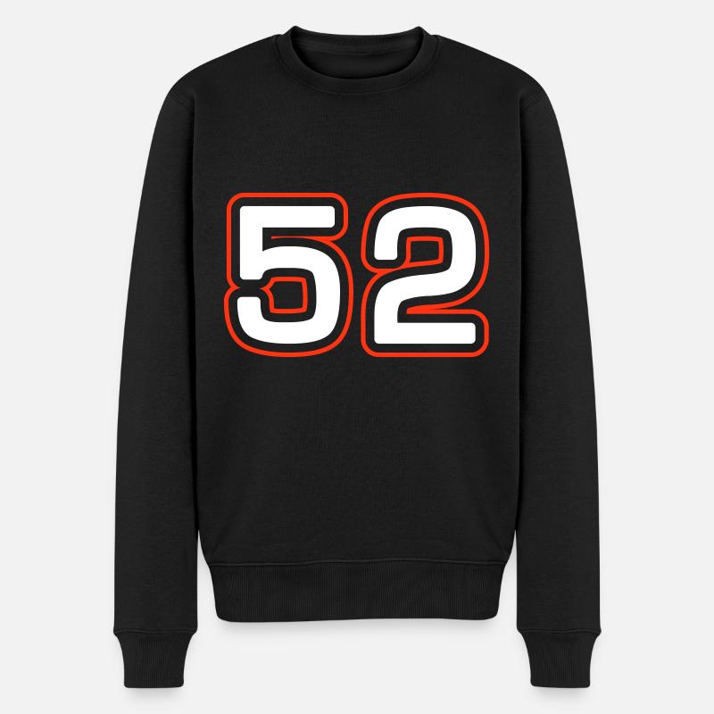 52 Zahl Symbol - Männer Premium Bio Pullover - Schwarz