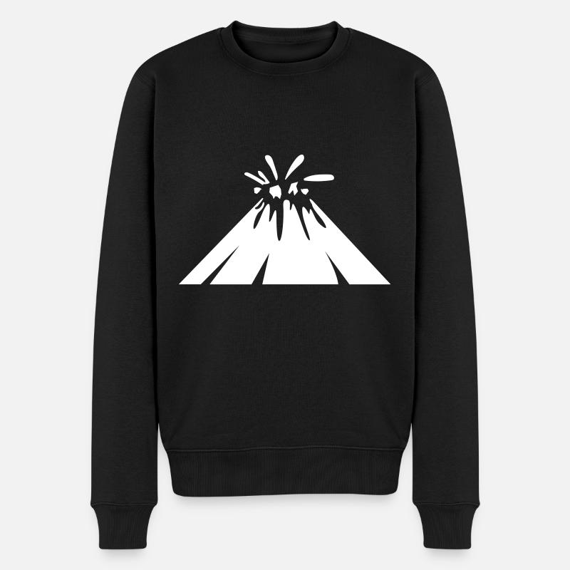 Vulkan icon symbol - Männer Premium Bio Pullover - Schwarz