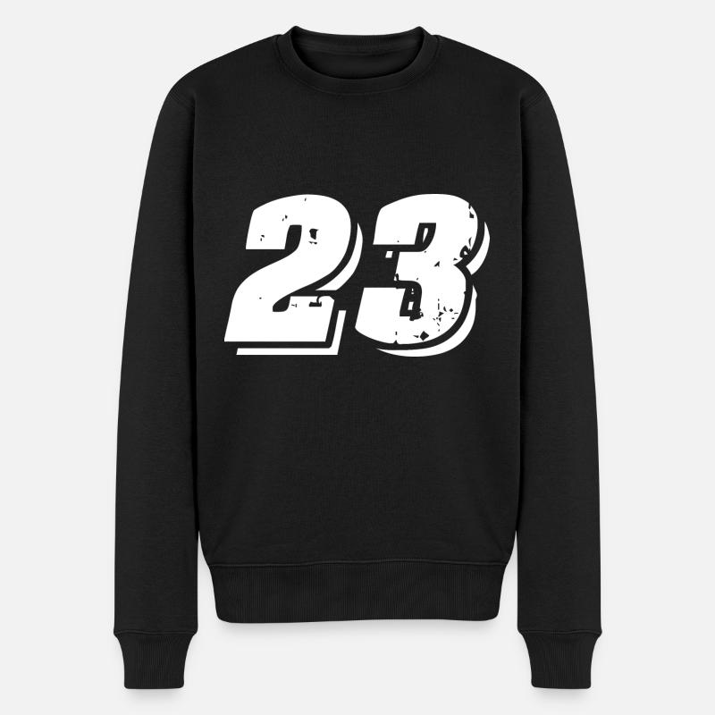 23 Zahl Symbol - Männer Premium Bio Pullover - Schwarz