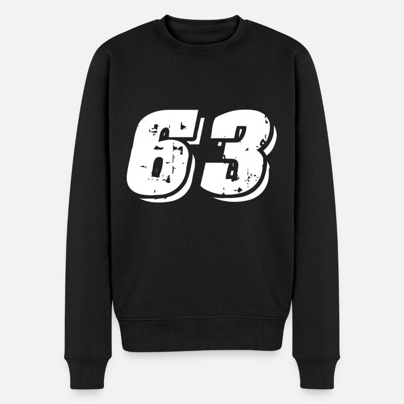 63 Zahl Symbol - Männer Premium Bio Pullover - Schwarz