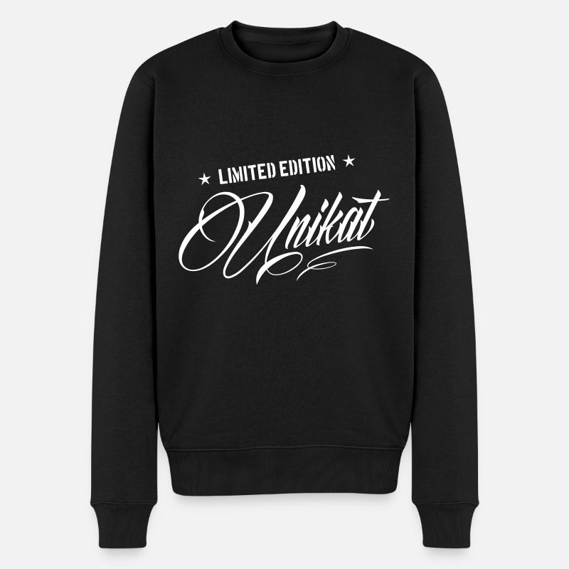 Unikat Limited Edition - Männer Premium Bio Pullover - Schwarz