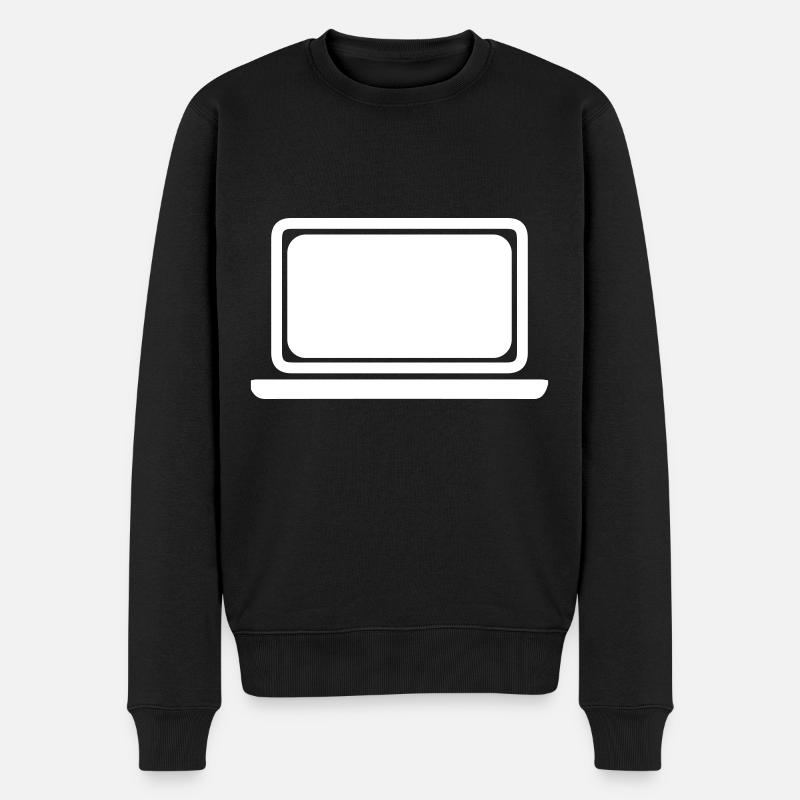 Laptop Symbol - Männer Premium Bio Pullover - Schwarz