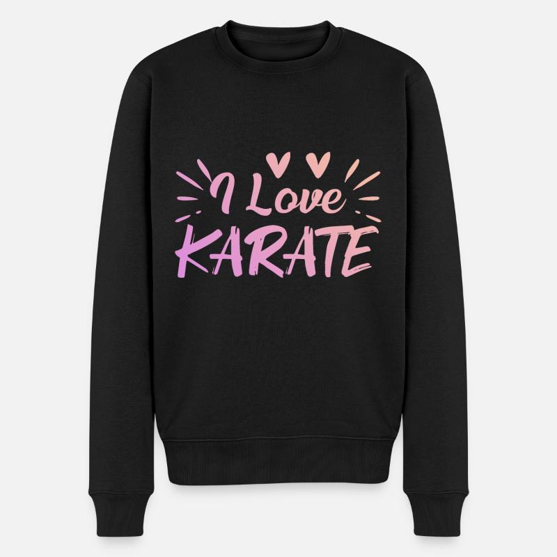 Ich liebe Karate - Männer Premium Bio Pullover - Schwarz