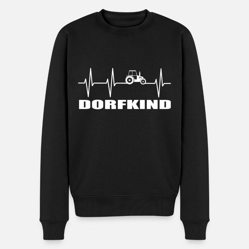 Dorfkind - Männer Premium Bio Pullover - Schwarz
