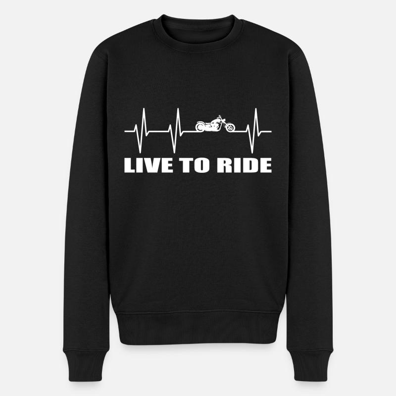 Motorrad - Männer Premium Bio Pullover - Schwarz