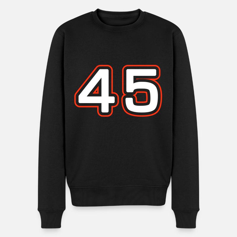 45 Zahl symbol - Männer Premium Bio Pullover - Schwarz