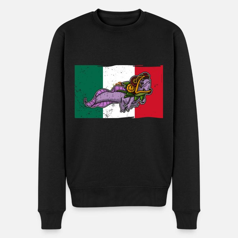 Quetzalcoatl Axolotl Mexiko Azteken Gottheit - Männer Premium Bio Pullover - Schwarz