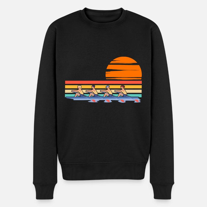 Rowing Womens Coxless Four - Men's Premium Organic Jumper - black