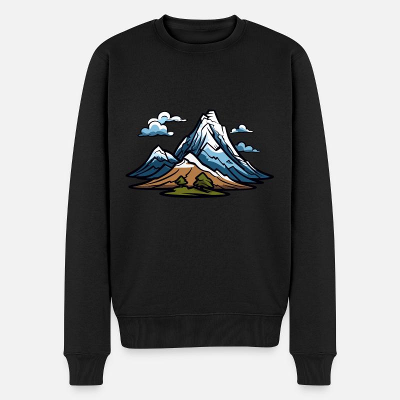 Berge Symbol - Männer Premium Bio Pullover - Schwarz