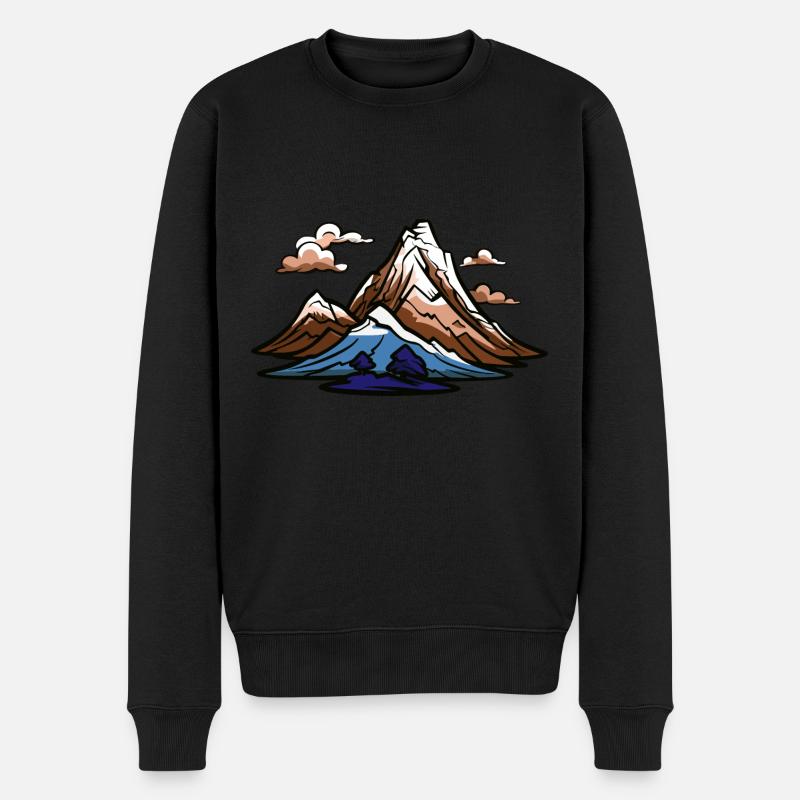 Berge Symbol - Männer Premium Bio Pullover - Schwarz