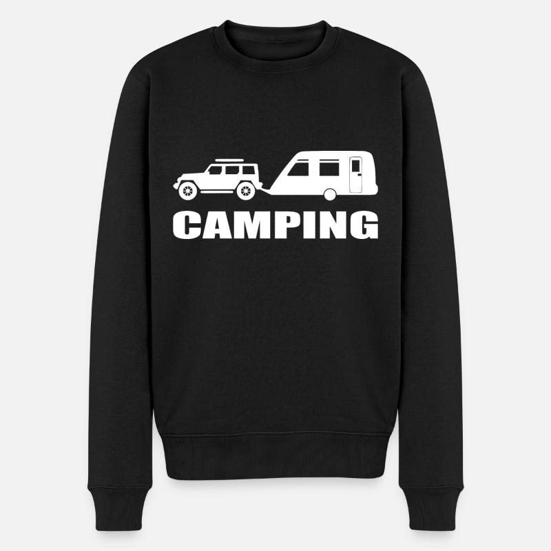 camping - Männer Premium Bio Pullover - Schwarz