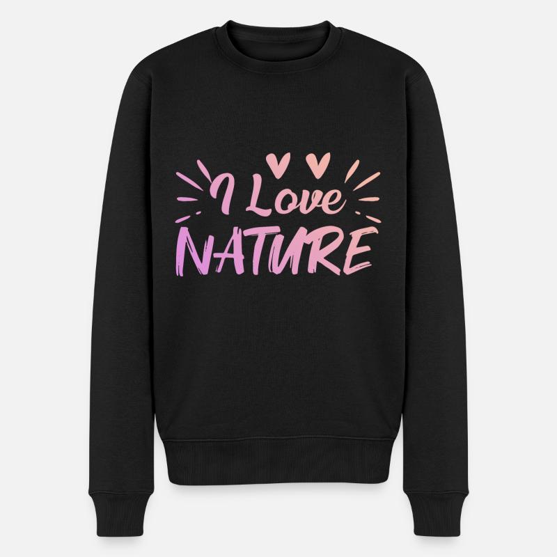 Ich liebe Natur - Männer Premium Bio Pullover - Schwarz