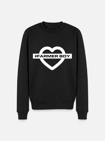 Farmer Boy Heart Love - Men's Premium Organic Jumper - black