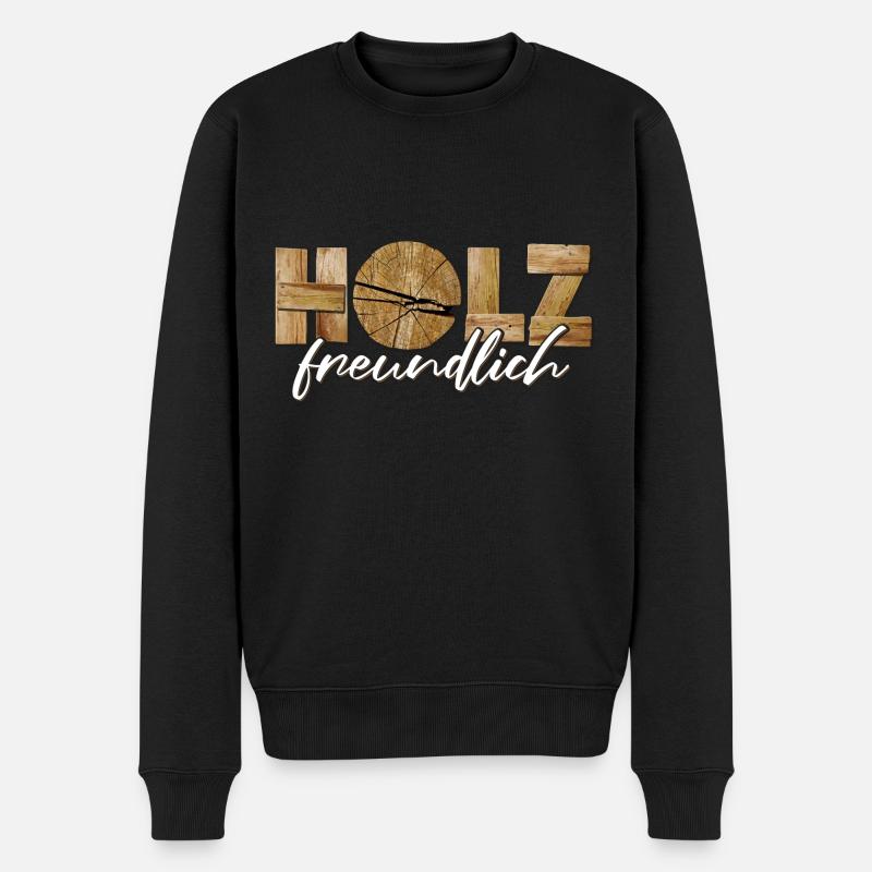 holzfreundlich - Männer Premium Bio Pullover - Schwarz