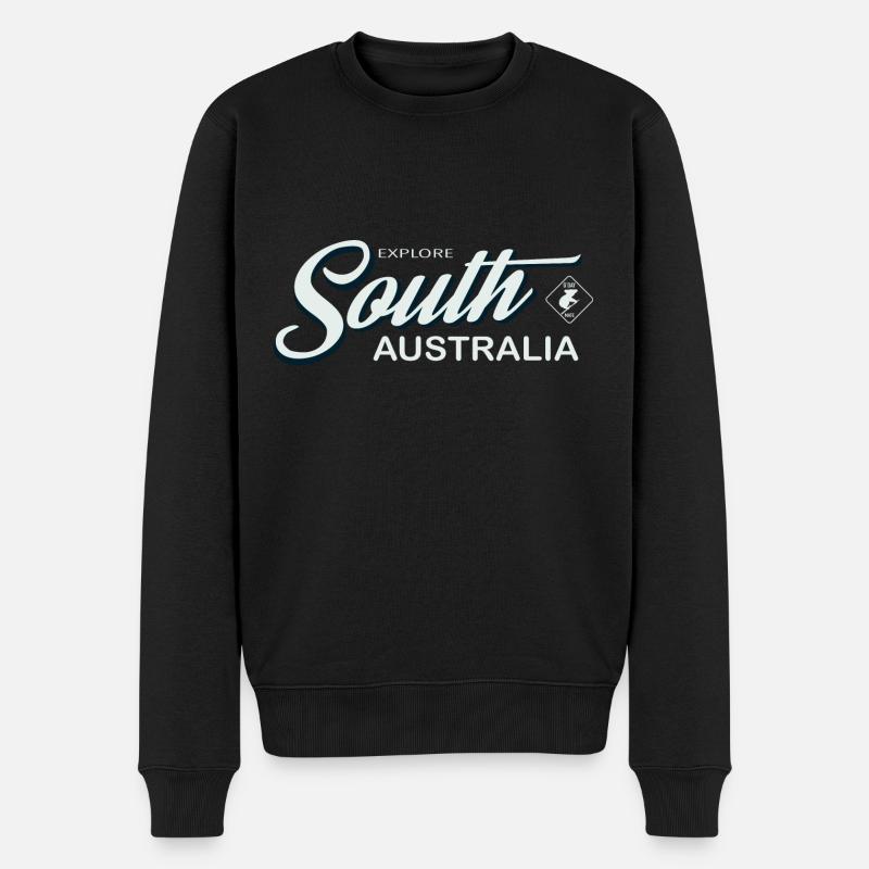 EXPLORE SOUTH AUSTRALIA - Männer Premium Bio Pullover - Schwarz