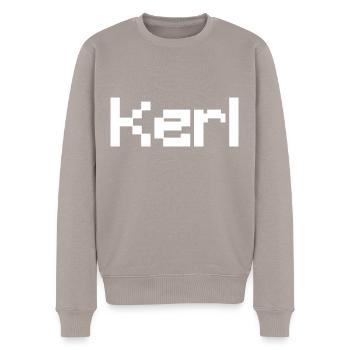 Kerl - Jugendwort - Männer Premium Bio Pullover - Taupe - Vorne - Nico (187cm)