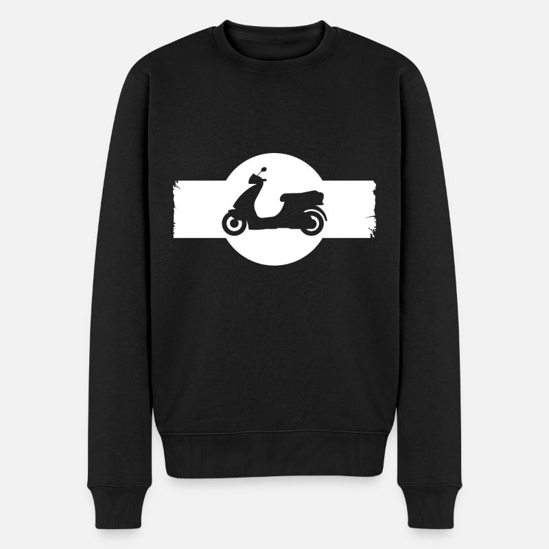 Mofa - Motorroller - Moped - Männer Premium Bio Pullover - Schwarz