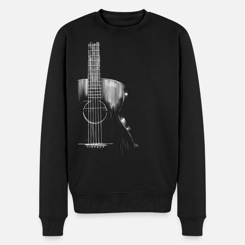 Gitarre - Männer Premium Bio Pullover - Schwarz