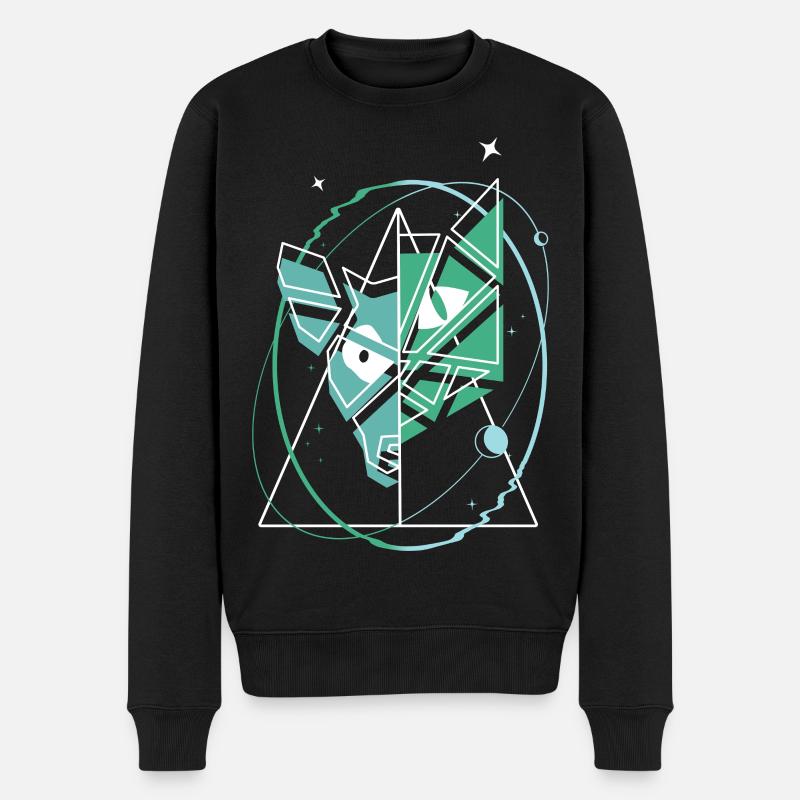 Hund und Katze Abstrakt - Männer Premium Bio Pullover - Schwarz