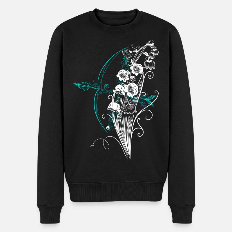 Maiglöckchen Pfeil Bogen - Männer Premium Bio Pullover - Schwarz