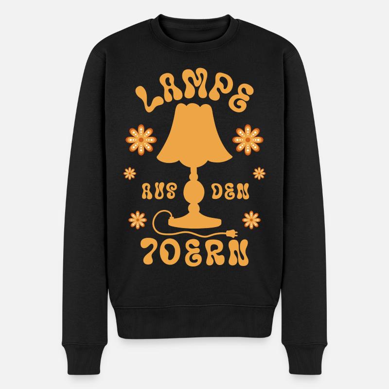 Lampe aus den 70ern - Männer Premium Bio Pullover - Schwarz