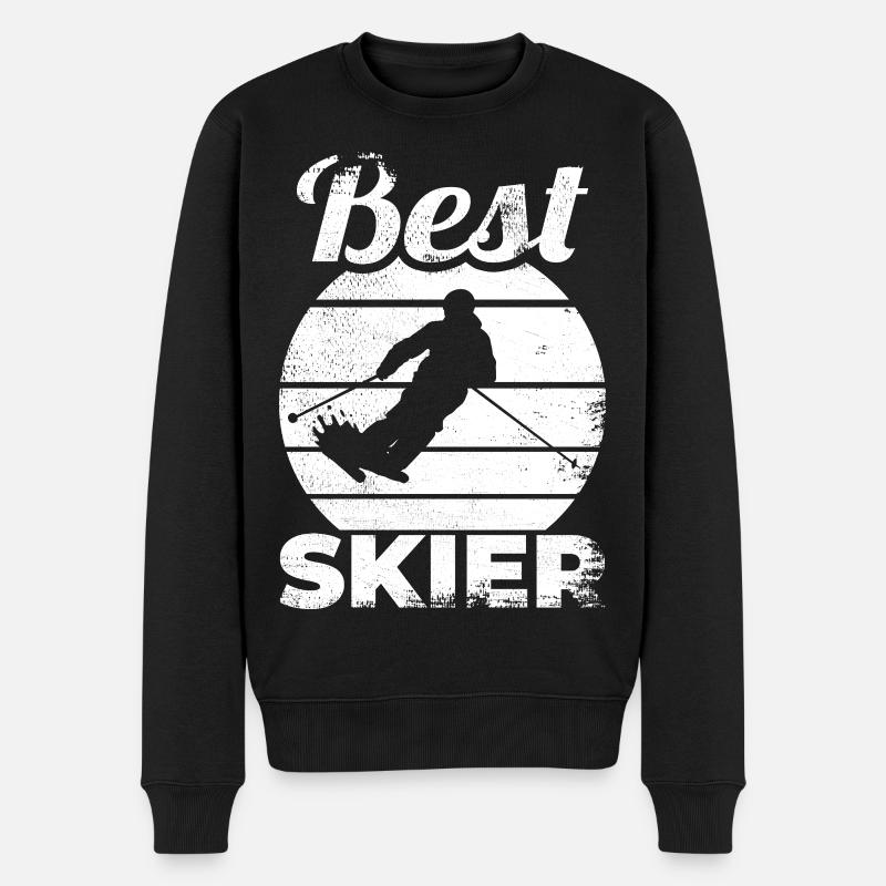 Bester Skifahrer - Männer Premium Bio Pullover - Schwarz