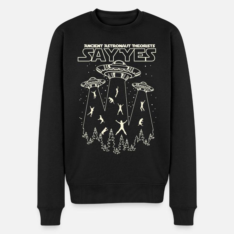 Ancient Astronaut Theorists Say Yes - Männer Premium Bio Pullover - Schwarz