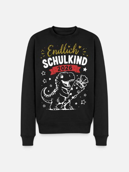 Endlich Schulkind 2026 Dino - Männer Premium Bio Pullover - Schwarz