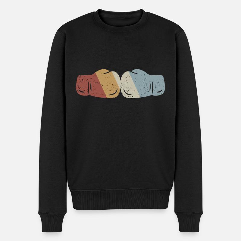 Boxen Retro Style Vintage - Männer Premium Bio Pullover - Schwarz