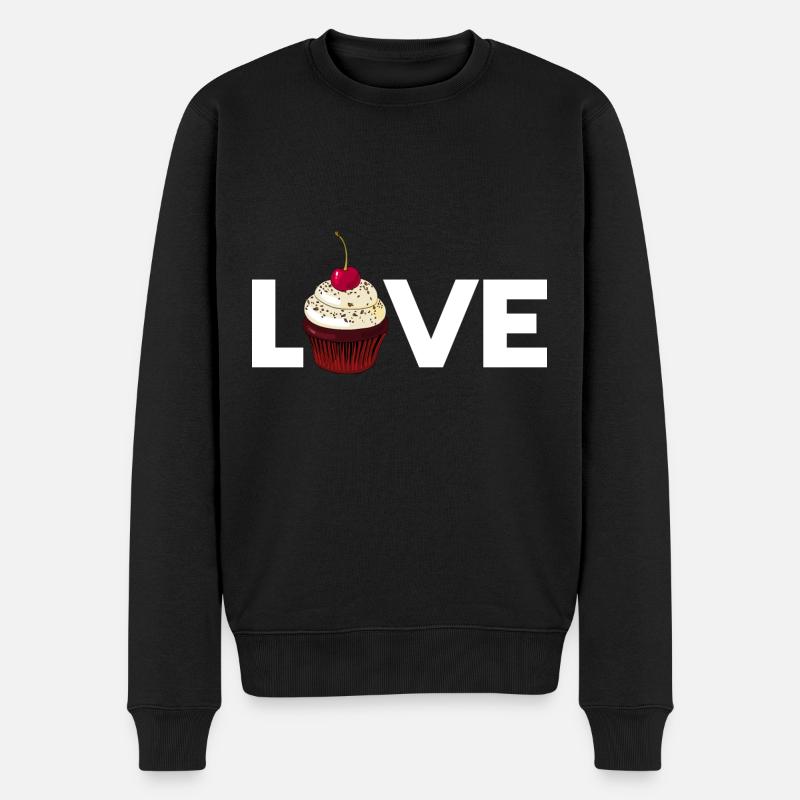 Torte Liebe Bäcker Konditor Cupcake Zitat - Männer Premium Bio Pullover - Schwarz