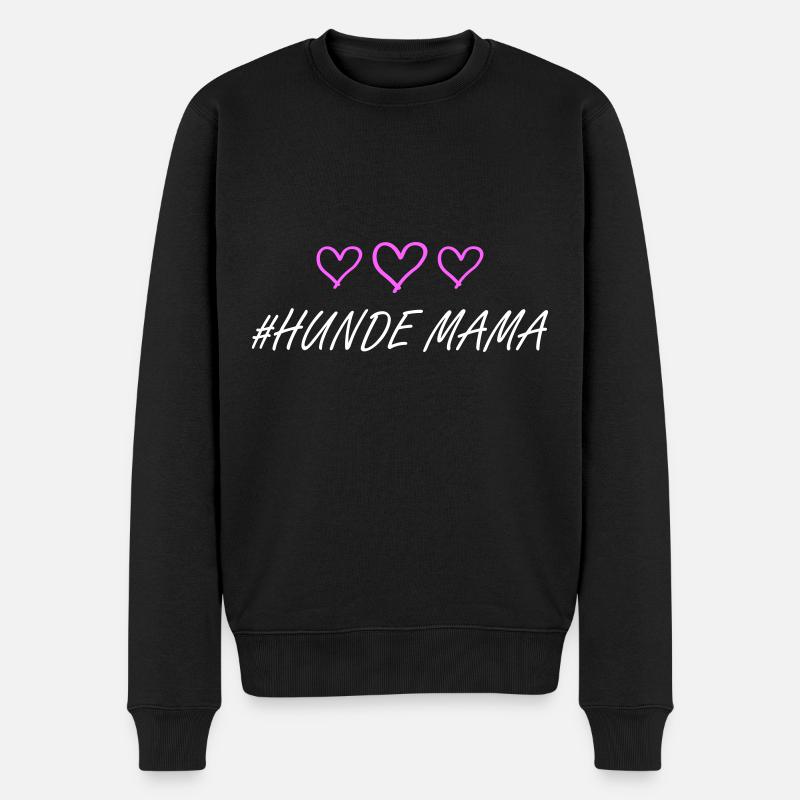 Hunde Mama Herz - Männer Premium Bio Pullover - Schwarz