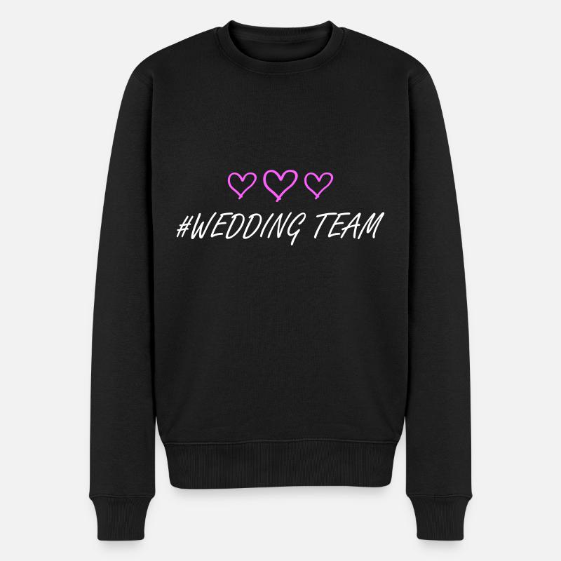 Hochzeit Team herzchen - Männer Premium Bio Pullover - Schwarz