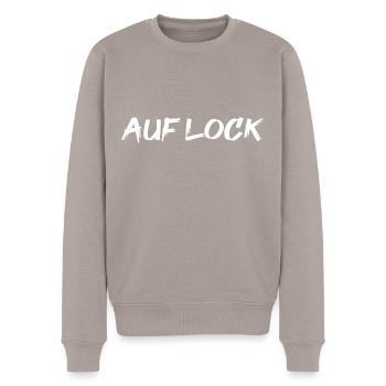 Auf Lock - Jugendwort - Men's Premium Organic Jumper - taupe - Front - Nico (187cm)