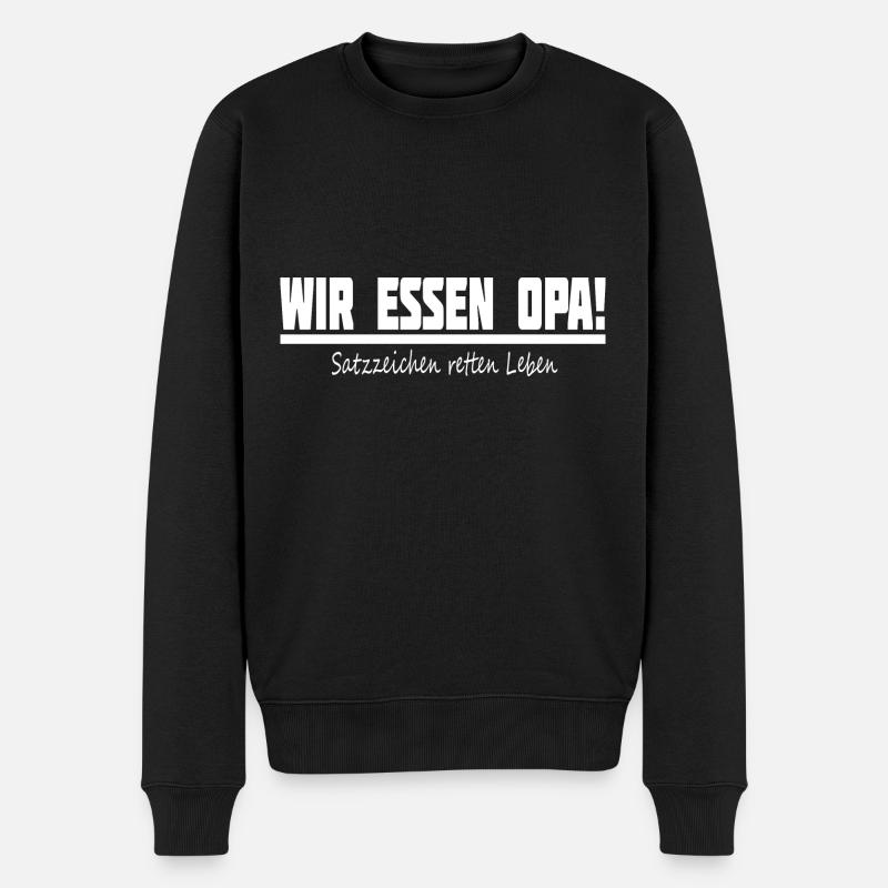 Lehrer Schule Deutsch Satzzeichen Lehrerin - Männer Premium Bio Pullover - Schwarz