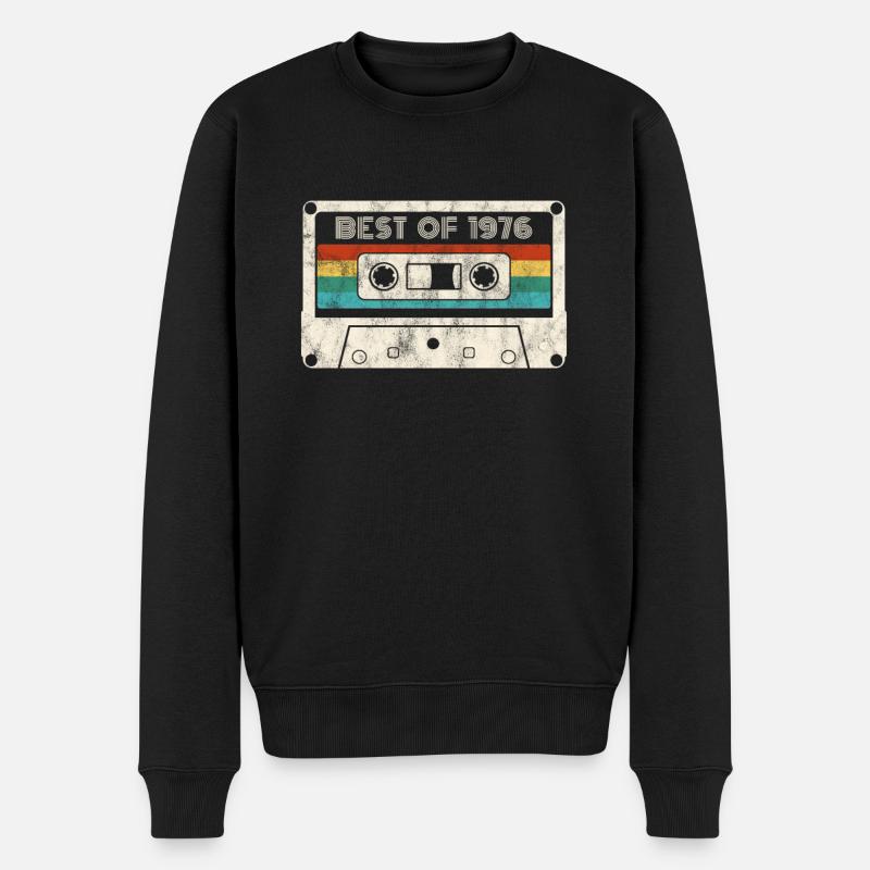 46 Geburtstag Best Of 1976 Kassette Retro Vintage - Männer Premium Bio Pullover - Schwarz
