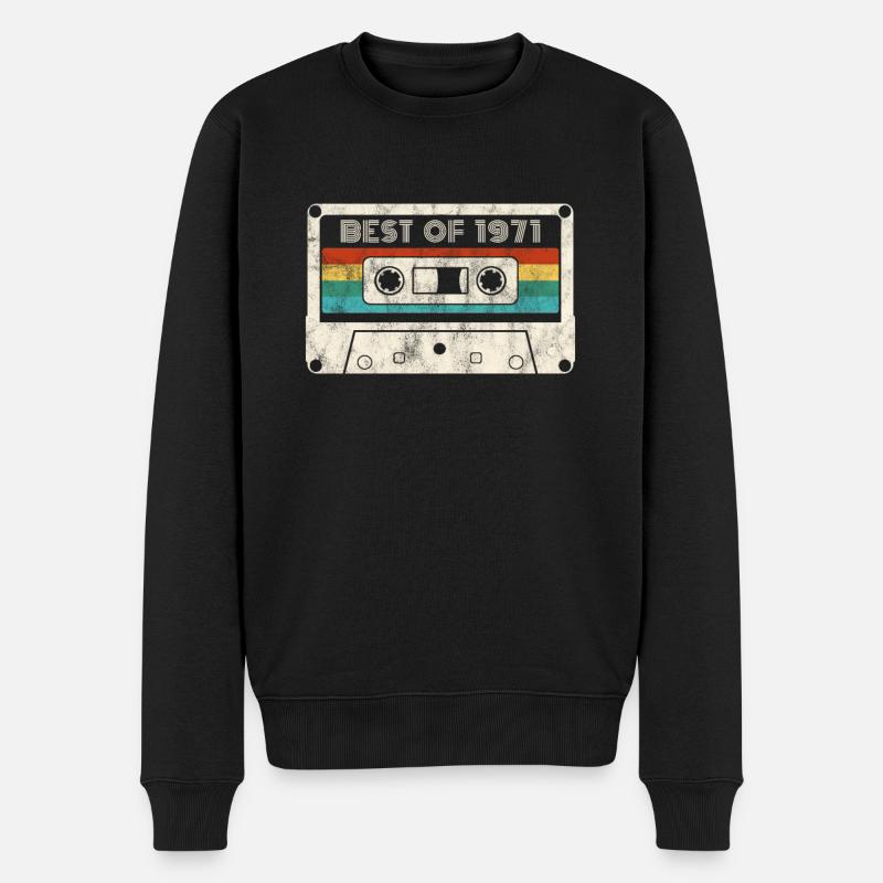 51 Geburtstag Best Of 1971 Kassette Retro Vintage - Männer Premium Bio Pullover - Schwarz